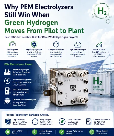 Why PEM Electrolyzers Still Win When Green Hydrogen Moves From Pilot to Plant